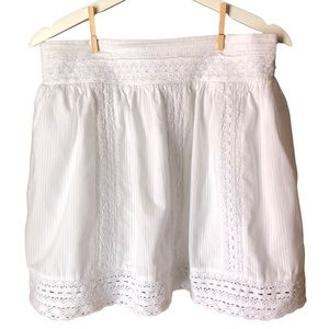 GAP Women’s Cotton Lined Skirt Lacey Cotton Hem and Waist Detail Cottage…